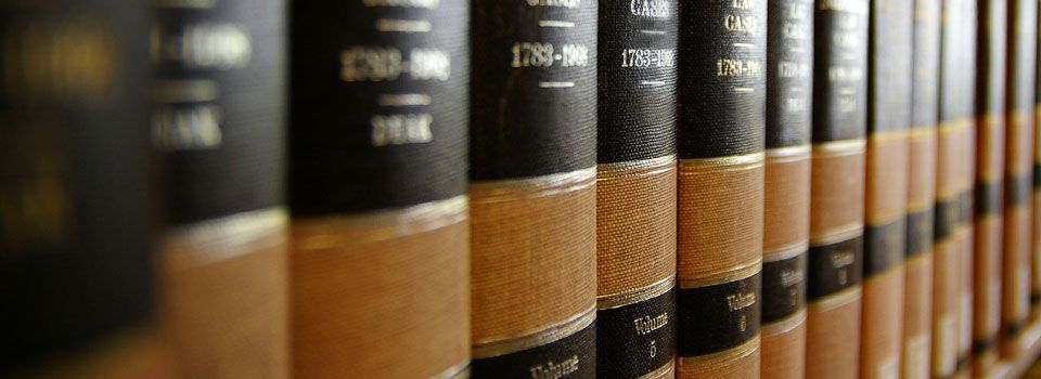 Volume of Law books on a shelf